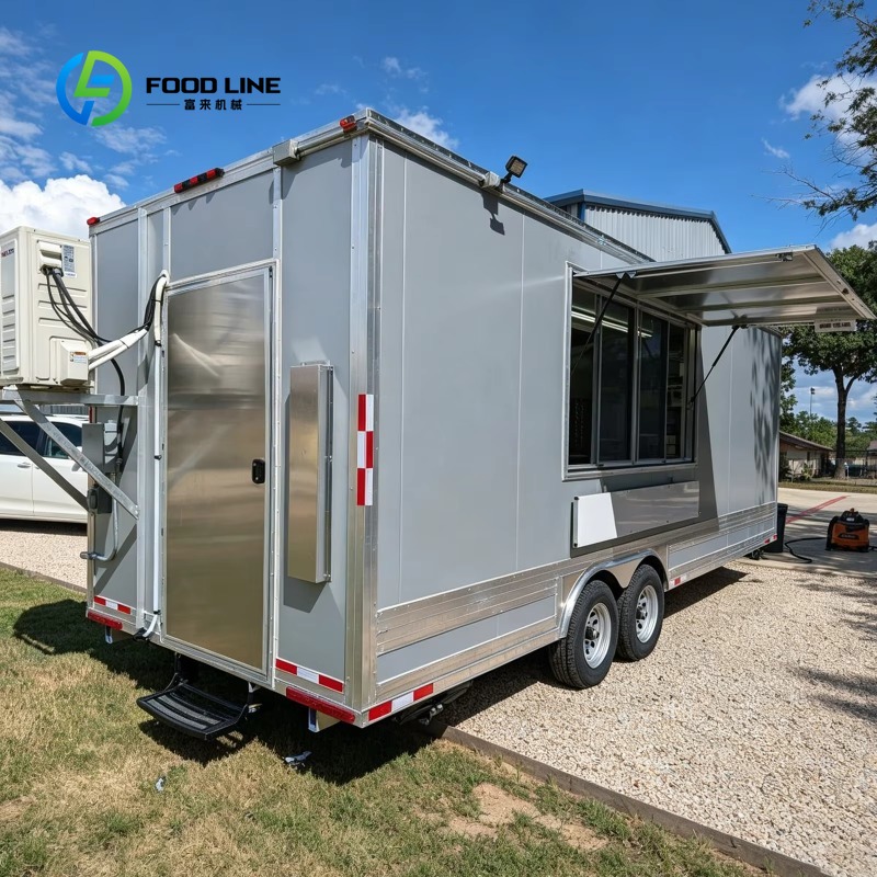 Food Snacks Drinks - Remorque de camion-restaurant en acier inoxydable