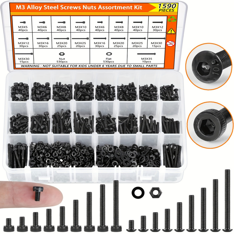 Kit d'assortiment de vis M3 15 - Nuts Mix avis et prix