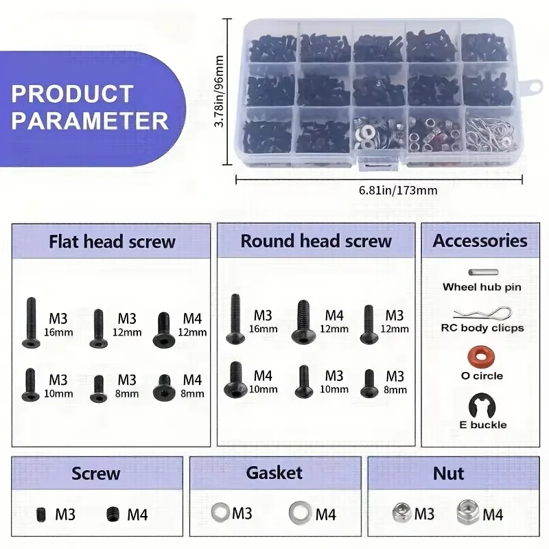 Kit de vis universelles RC, 52 - Nuts Mix avis et prix